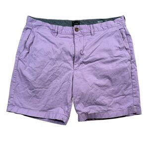 J.Crew Chino Shorts Mens Size 35 Purple Stretch Cotton Flat Front Casual